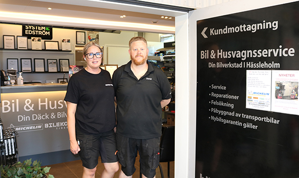 David Storm med sin hustru Therese, som også arbejder hos Bil & Husvagnsservice / Däckexperten AB